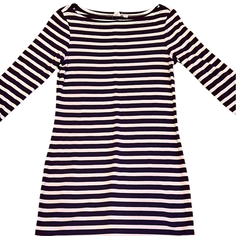 GAP, Maroon and White Striped Long Sleeve Dress, Size Small